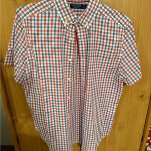 Nautica Red and Blue Casual Button Down Shirt